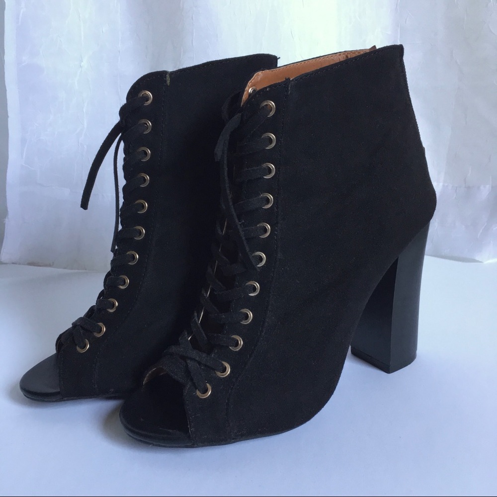 Black Suede Ankle Booties